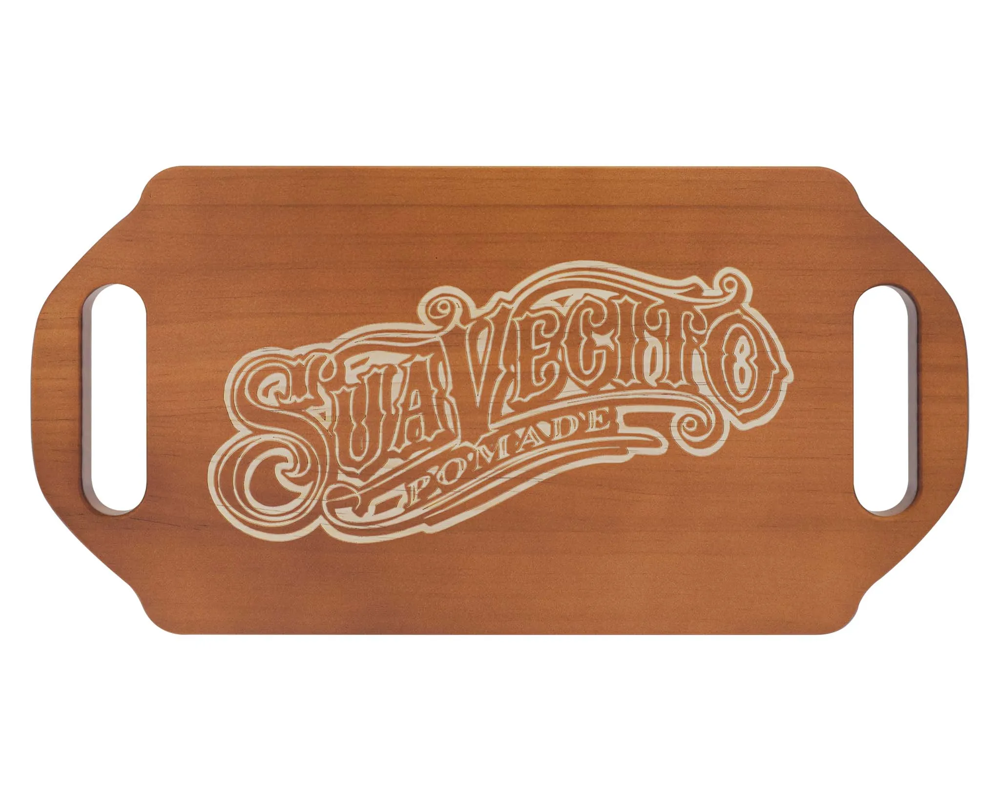 Double Handle Wood Mirror - Brown