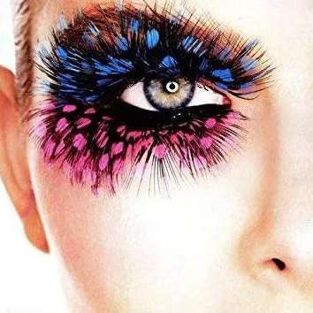 Natural Spot Guinea Feather Eyelashes - Cerise