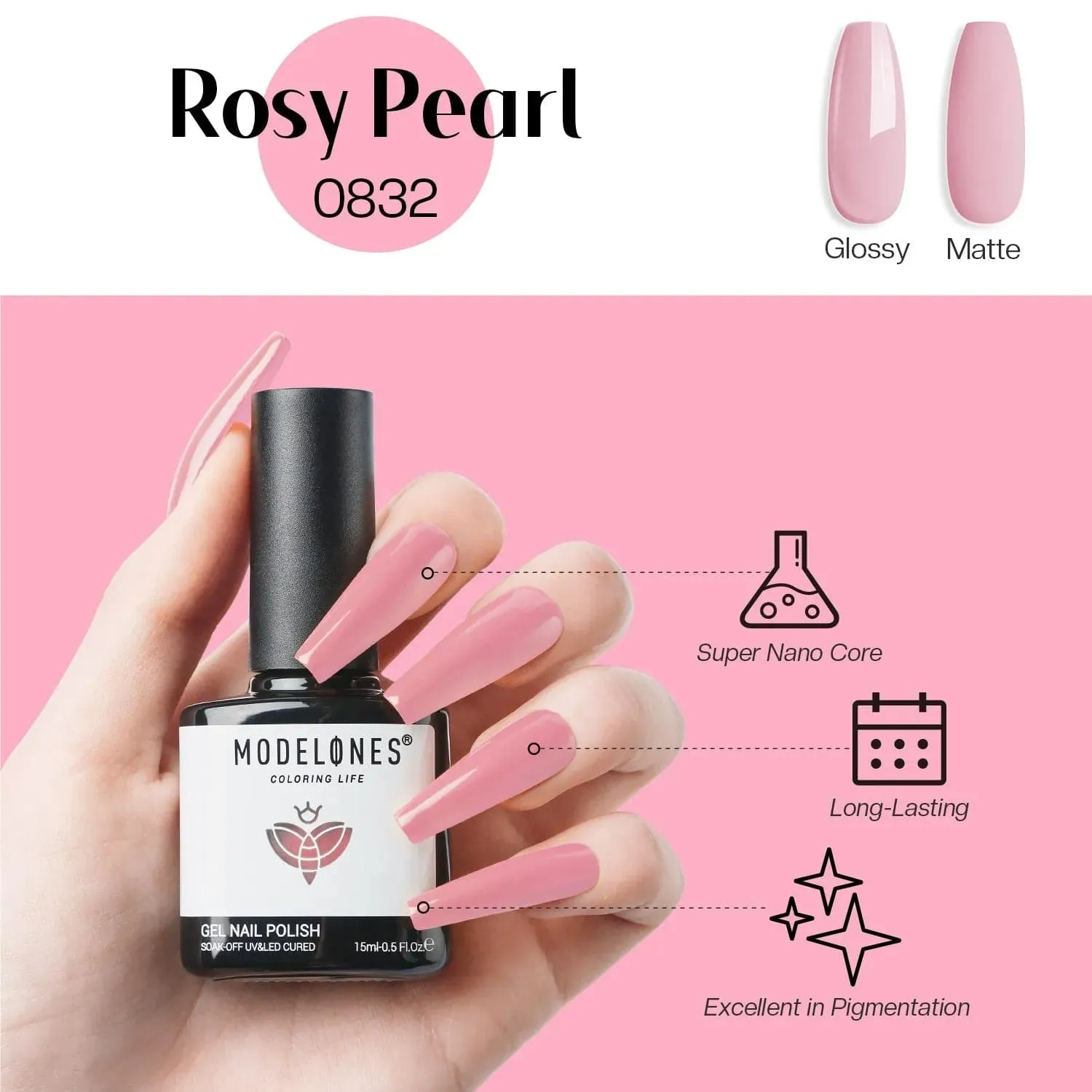 Rosy Pearl - Modelones Gel Nail Polish Inspire Gel 15ml